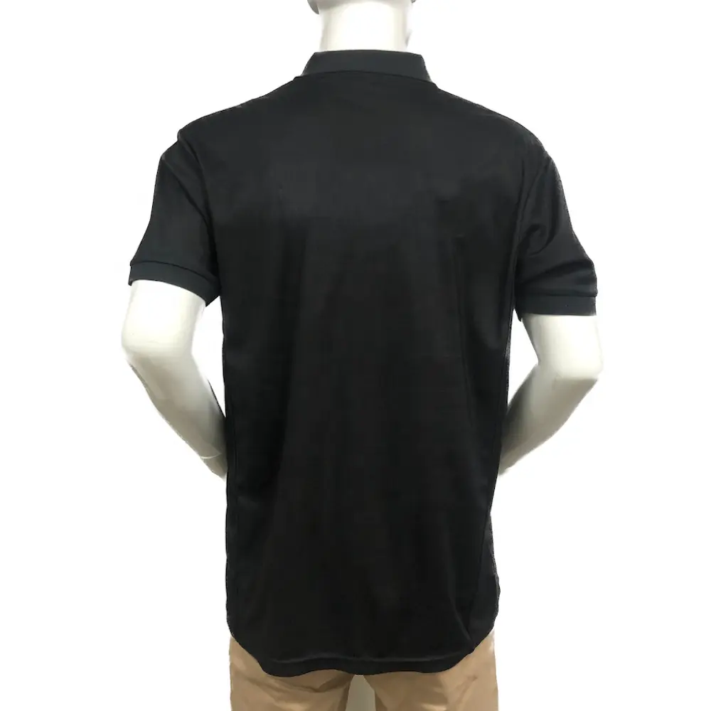 Negro al por mayor de impresión personalizada cuello redondo seguridad uniforme táctico evento Polo Camiseta 100% poliéster 200gsm guardia camisas