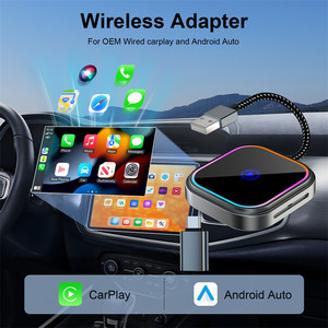 Drahtloser CarPlay-Adapter aus Aluminium legierung mit RGB Dynamic Light Strip <span class=keywords><strong>USB</strong></span> a und C OEM mit zwei Ausgängen ab Werk