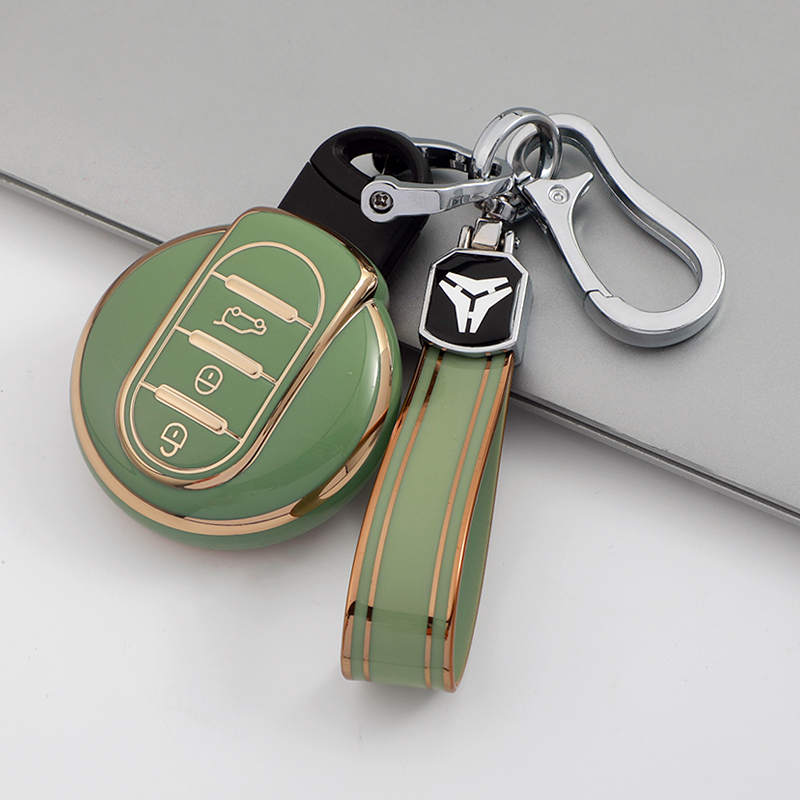 3 bouton couvercle vert + TPU porte-clés
