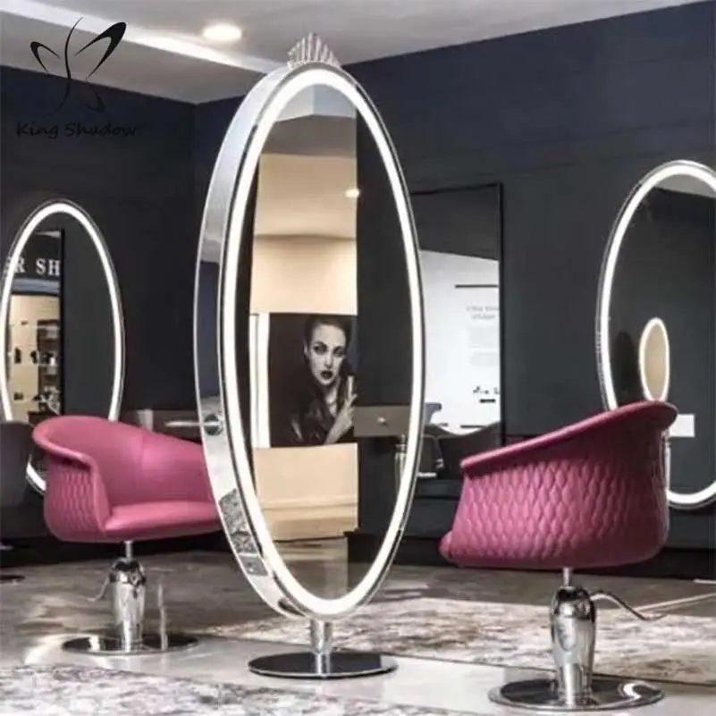 Perlengkapan Salon Desain Modern Mstation Cermin Rambut, Mstation Penataan Sisi Ganda untuk Salon