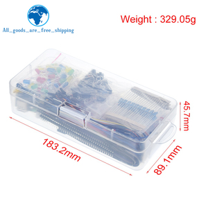 Componente elettronico avviatore di base con 830 punti di fissaggio Breadboard resistore per cavo condensatore potenziometro LED per Arduino Kit .. - Product Image 2