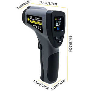 Pirómetro digital industrial Termómetro infrarrojo sin contacto Controlador de temperatura de pistola para uso industrial al aire libre Hecho de plástico - Product Image 3