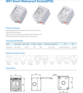 Directo de fábrica IP55 resistente a la intemperie WiFi Smart Socket 250V 16A Tuya APP Control remoto conectividad NFC envío rápido para exteriores - Product Image 5