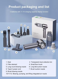 Taşınabilir kablosuz elektrikli el süpürgesi şarj edilebilir USB güç hafif fırçasız çift araba ev siklon akülü için kullanın - Product Image 4