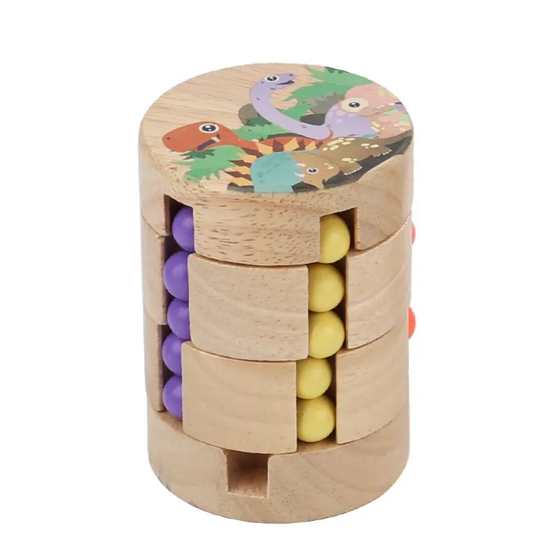Mini cube magique en bois pour enfants, ballon plat à rotation de doigt, décompression, jeu de haricots magiques rotatif, puzzle