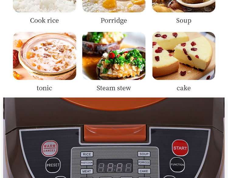 Home Cooking High Quality Commercial Cooker White Sliver Liner 8 IN 1 skylight smart multi  No Stick Rice Cooker