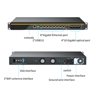BKHD 1U Customized Firewall <strong>Network</strong> Appliance 8*RJ45 Expandable 4*10G SFP Support Intel I3 I5 I7 6th-9th for Mikrotik Ubuntu - Product Image 2