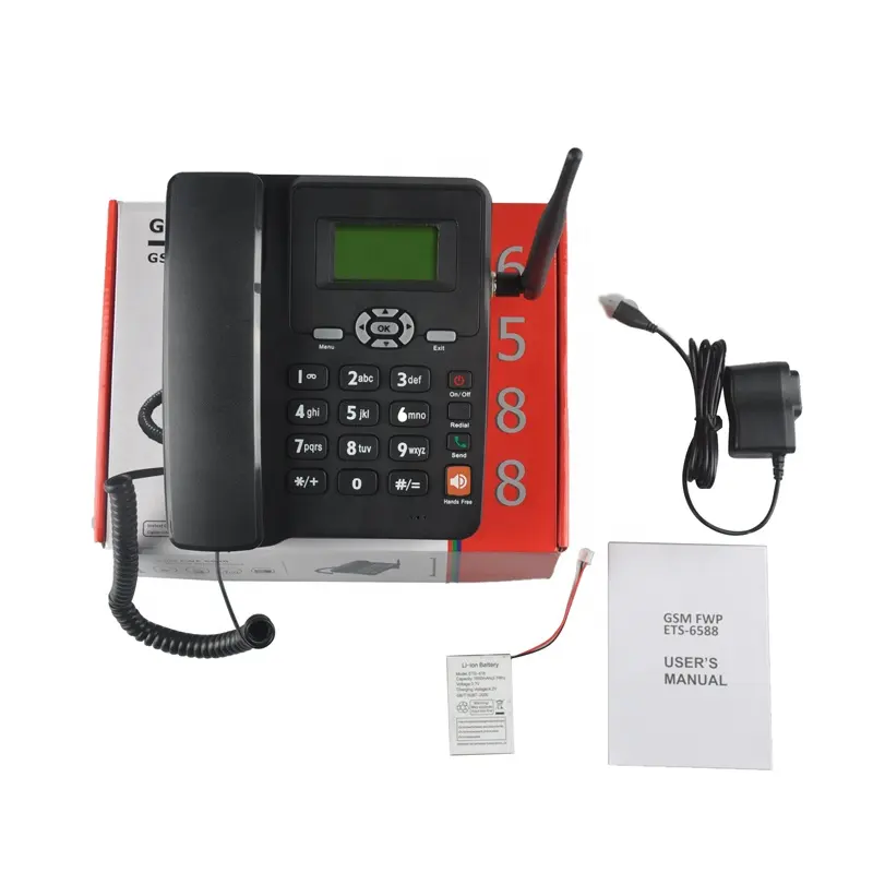 Telefono da tavolo con SIM Card con doppio slot SIM + certificato CE ETS-6588 telefono Cordless GSM fisso