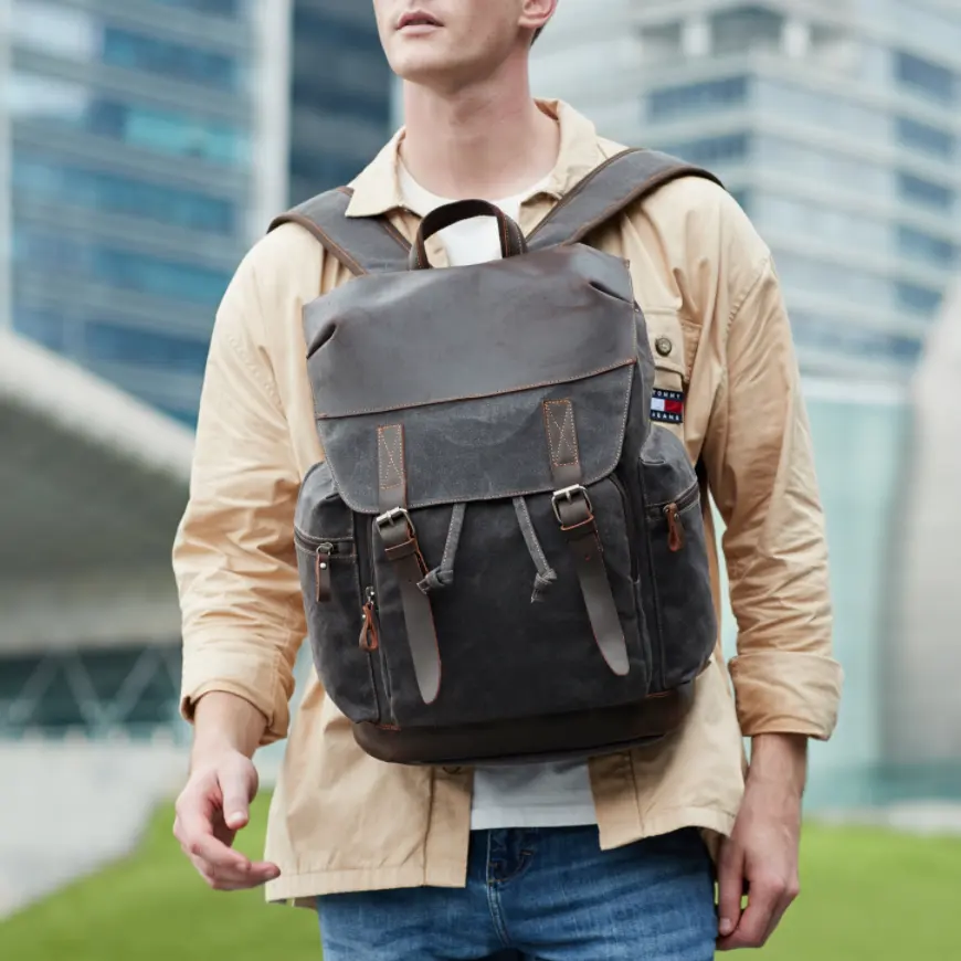 Nerlion, Прямая продажа с фабрики, Высококачественный винтажный Школьный Рюкзак Для Путешествий, плотный холщовый рюкзак из натуральной кожи
