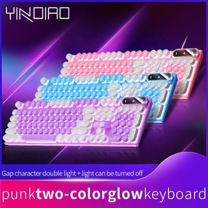 Teclado de sensación mecánica K600 para juegos, teclado de ordenador con cable, combinación de colores, 104 teclas, retroiluminación RGB, teclado Punk - Product Image 3