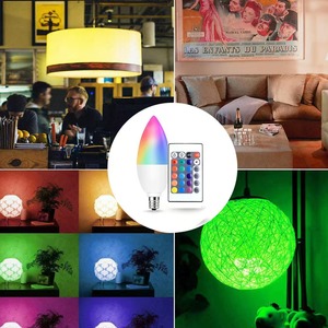 C37 uzaktan kumanda RGBW mum şeklinde ampul E14 tabanı Led akıllı ışık AC100-240V 3W karartma renk ışıkları parti barlar için uygun - Product Image 5