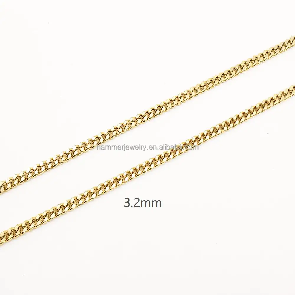 Collana cubana con catena a cordolo grosso in oro reale 18 carati di alta qualità all'ingrosso per gioielli saldati permanenti