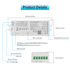 2025 nuovo Multi colore 5050 Smd COB PWM RGBW RGBCCT ad alta frequenza TUYA RGB WIFI 3 in1 LED Controller