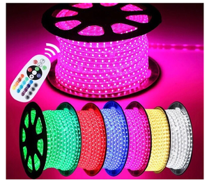 Akıllı açık su geçirmez LED şerit işıklar 220V RGB 5050 60/72/96LED metre başına PVC vücut 12V giriş dekor için App kontrolü - Product Image 5