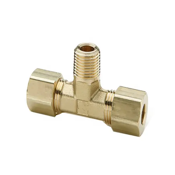 Brass Male Run Tee connecting tube to Air Brake Pipe Fittings