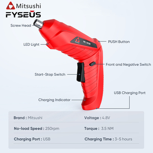 Fyseus Xách Tay Đ<span class=keywords><strong>a</strong></span> Chức Năng 4.8V Pin Điện Không Dây Có Thể Sạc Lại Điện Tuốc Nơ Vít <span class=keywords><strong>Kit</strong></span> Cho Sử<span class=keywords><strong>a</strong></span> Chữ<span class=keywords><strong>a</strong></span> Dụng Cụ Cầm Tay - Product Image 5