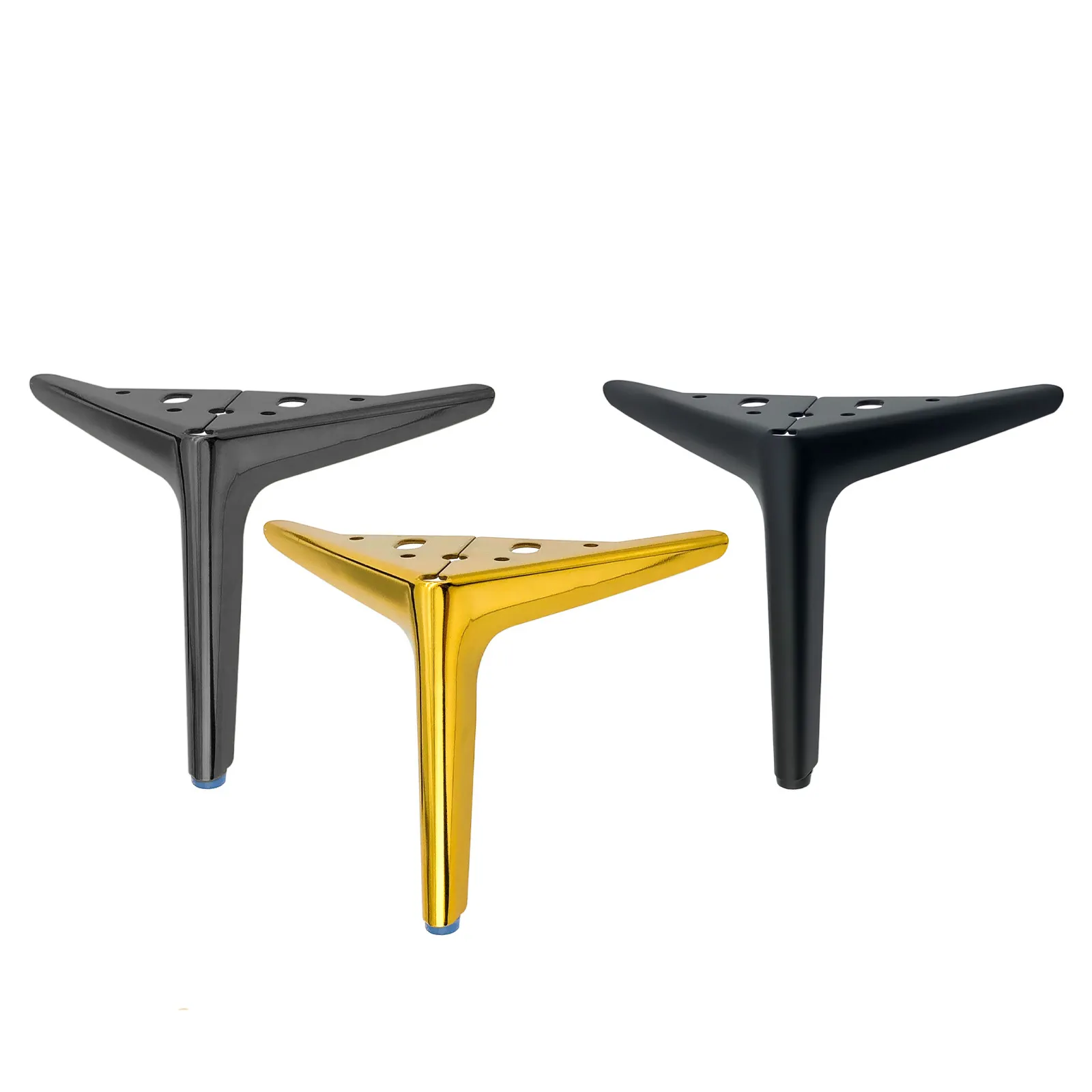حجم مخصص رخيصة طاولة قدم ثلاثية التوائم الحديثة معدنية سوداء ذهبية ذهبية أرجل أريكة