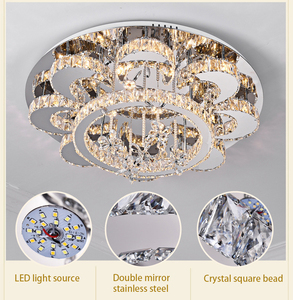 Yüksek kalite K9 kristal ev yuvarlak oturma odası ışık yemek odası yatak odası ışık Modern basit lambalar Led tavan aydınlatma - Product Image 6