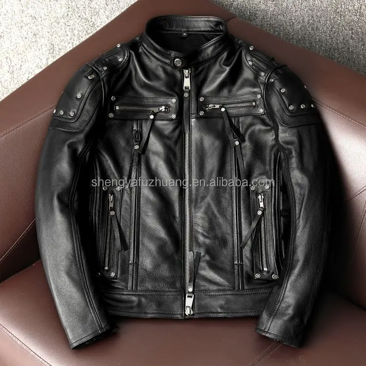 Fashion Designs Boys Classic Biker Jacket Motorcycle Pu Leather Jacket For Men's Slim Fit PU Leather Coat
