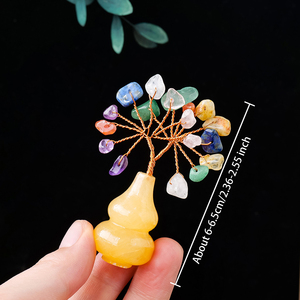 Toptan doğal kristal çakıl ağacı gül kuvars ametist para ağacı sarı yeşim kabak baz ev süsler - Product Image 6