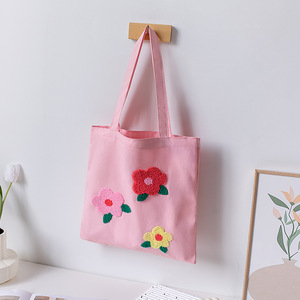 春夏ファッションシンプル刺繍キャンバスシングルショルダートートバッグ大容量学生クラスキャンバスバッグ - Product Image 6