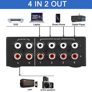 L/R RCA Audio Bidirectional <strong>Switch</strong> <strong>1</strong> <strong>Input</strong> 4 <strong>Output</strong> 1x4 2x4 Stereo Audio <strong>Splitter</strong>
