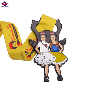 Longzhiyu profession elle Laufsport hersteller benutzer definierte Cartoon UV-Druck Medaillen Großhandel Metall Epoxy Medaillen - Product Image 3