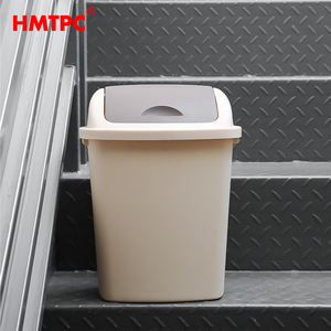 Yüksek kaliteli plastik bin orta 10L küçük banyo kutuları ile 2 rulo Bin gömlekleri plastik salıncak çöp kovası kapaklı (açık gri) - Product Image 3