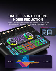 Ses PC USB stüdyo kaydedici müzik ses kartı K300 canlı ses mikseri arayüzü ses kartı ile birden fazla DJ efektleri akışı için - Product Image 3