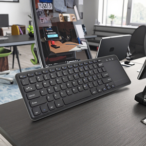 Panel táctil fino de 2,4G, teclado inalámbrico de 78 teclas con panel táctil para ordenador y i pad pro 12,9