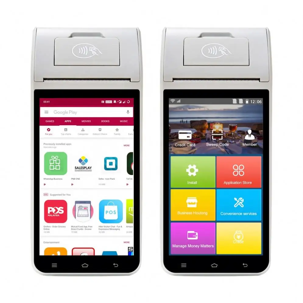 Низкая цена, портативная система 4G Android Pos ZCS Z91 для продажи билетов с принтером для мобильного управления парковкой