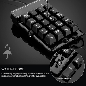 Teclado numérico con cable USB, teclado numérico con sensación mecánica, teclado de 19 teclas a prueba de agua para ordenador portátil, PC de escritorio, portátil, negro - Product Image 4