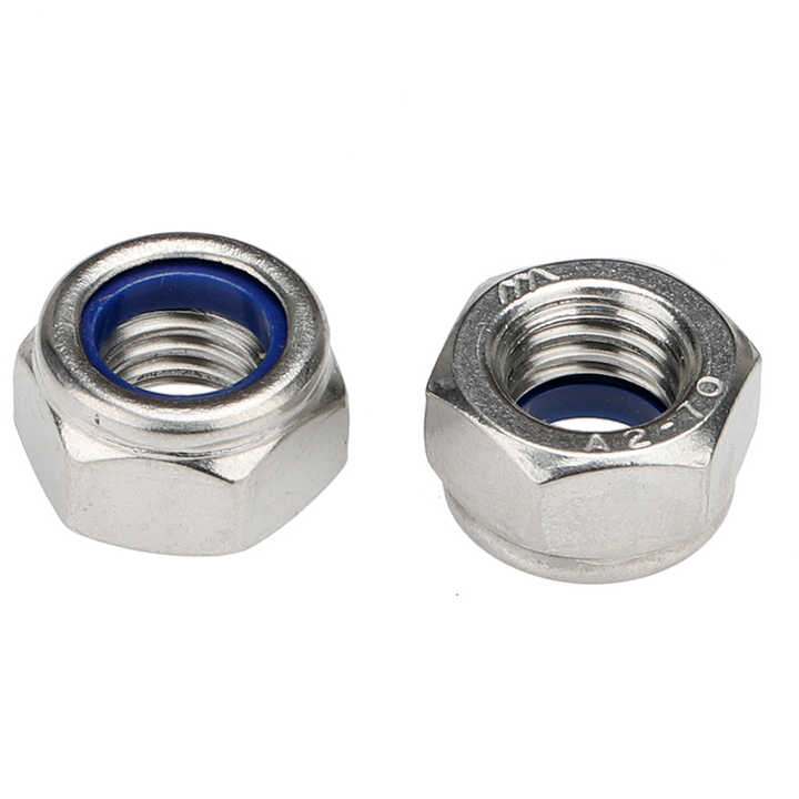 Stainless Steel 304 Nylon Insert Hex Lock Nut DIN985 for Mining Applications Compliant with DIN 985 Standard