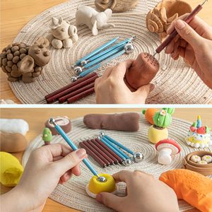 เครื่องมือปั้นจุดดินเหนียว9ชิ้นเครื่องมือทำจุดสำหรับงานจิตรกรรมมันดาลาเครื่องมือปั้นสองทาง - Product Image 6
