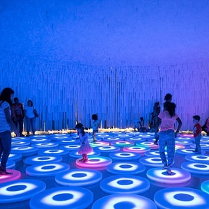Eğlence interaktif parti etkinliği için müzik efekti ile LED disk dj ışığı yuvarlak dans pisti LED gömme duvar ışığı - Product Image 5