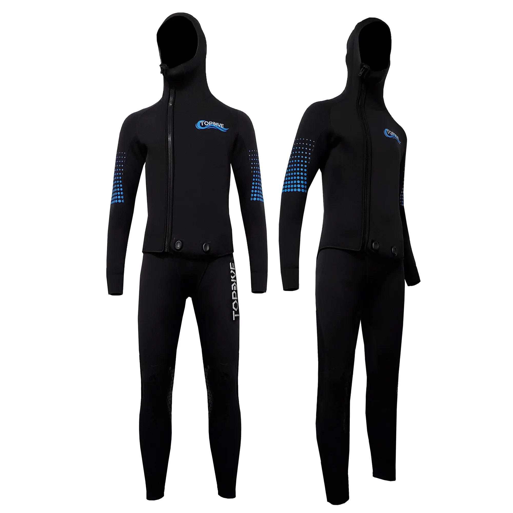 Мужской эластичный костюм для подводной охоты из неопрена, 3 мм, гидрокостюм для подводной рыбалки, комбинезон из двух частей