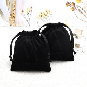 Screen Printing Black Velvet Perfume Bag Customized Tarot Card Gift Jewelry Packaging Drawstring Velvet <strong>Pouch</strong> - Product Image 5