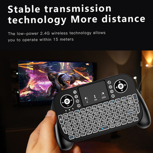 Precio al por mayor de fábrica, Mini teclado inalámbrico retroiluminado de modo dual 2,4G + BT adecuado para proyector de tableta Smart TV - Product Image 6