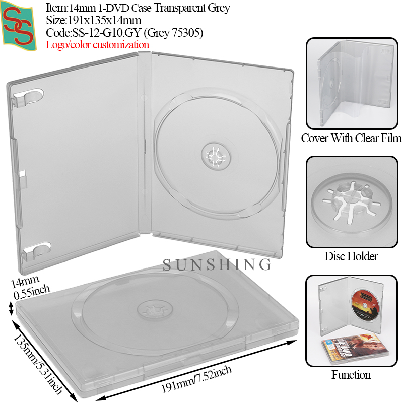 Boîtier 1 DVD 14 mm G10A - Argent