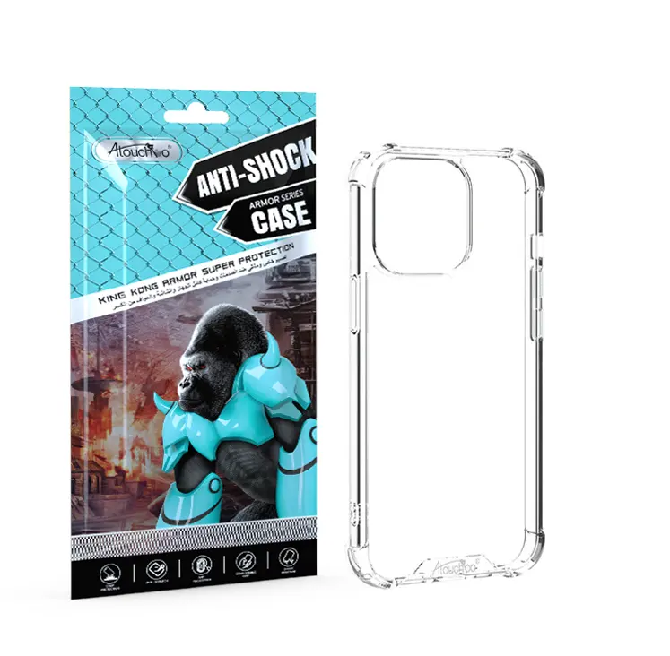 ATB Opp Sac Paquet Transparent Clair Anti Jaune Couverture Arrière de Téléphone Portable pour iPhone Série Vente en Gros