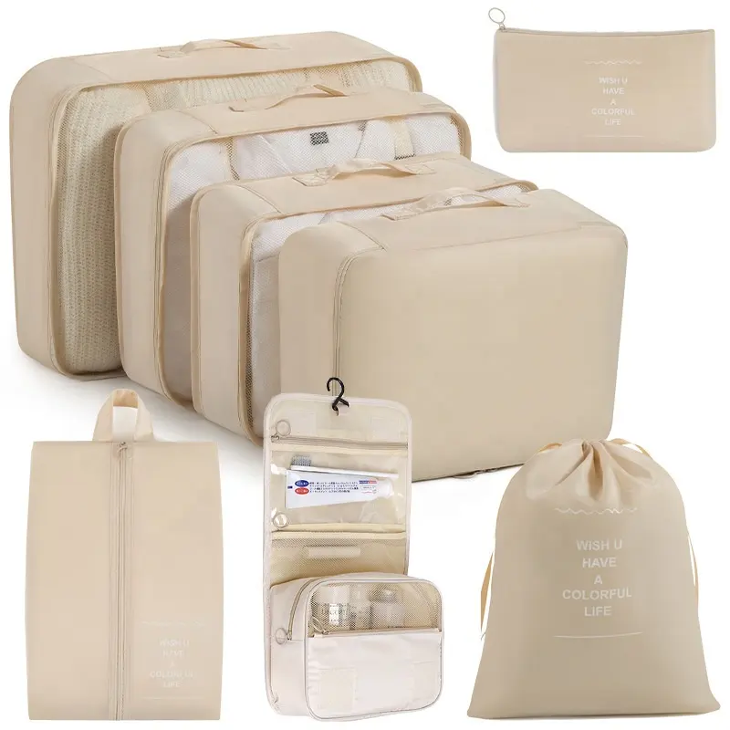 Ensemble de rangement par compression polyvalent personnalisé combinaison de quatre pièces mallette à bagages sac de rangement pour vêtements sac de rangement de tri