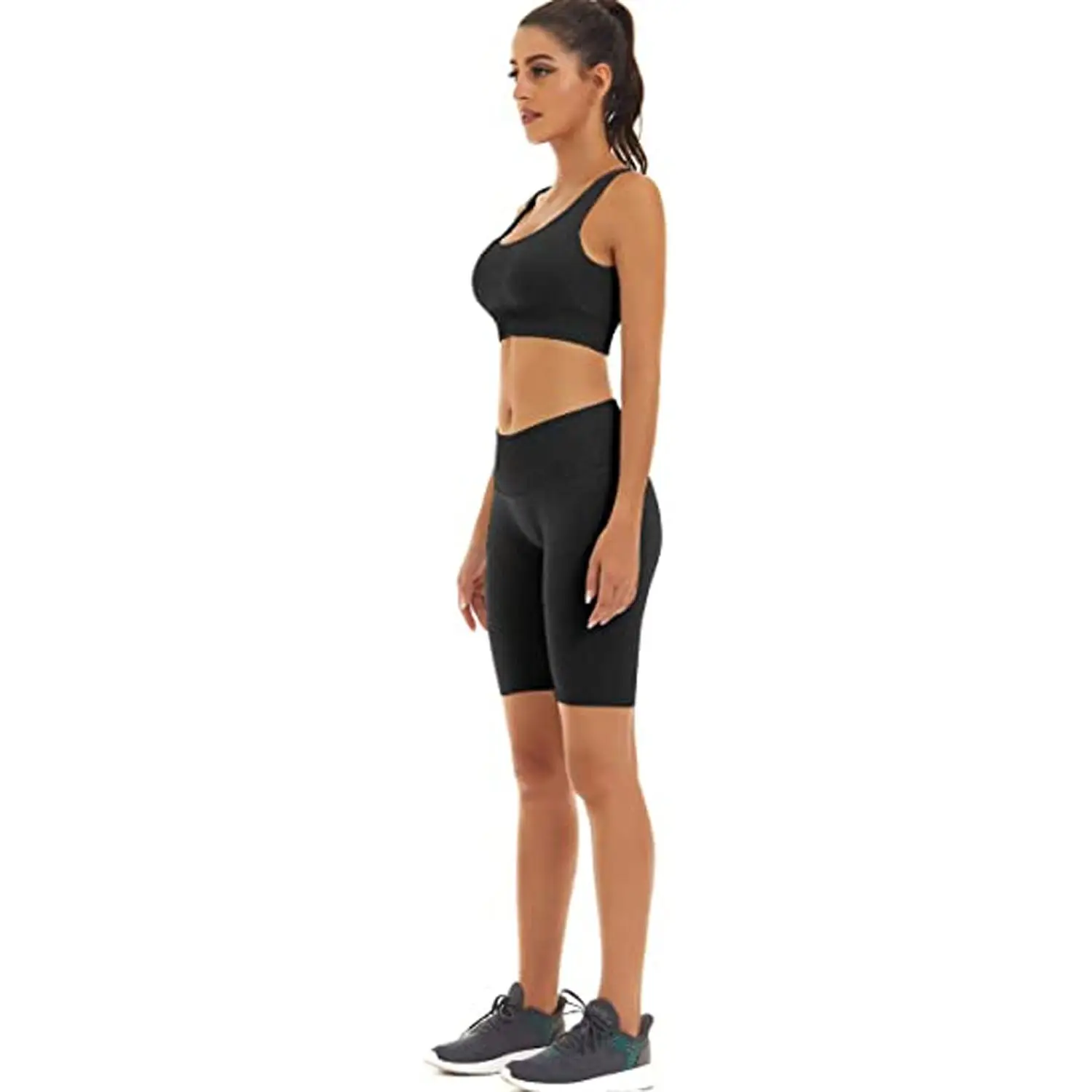 Fitness sports senhoras cintura alta leggings / yoga calças ficando para a mulher