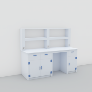 LB-PP-08 banco da laboratorio PP di alta qualità con ripiani per reagenti tavolo da laboratorio chimico modulare per la progettazione di laboratori informatici - Product Image 4