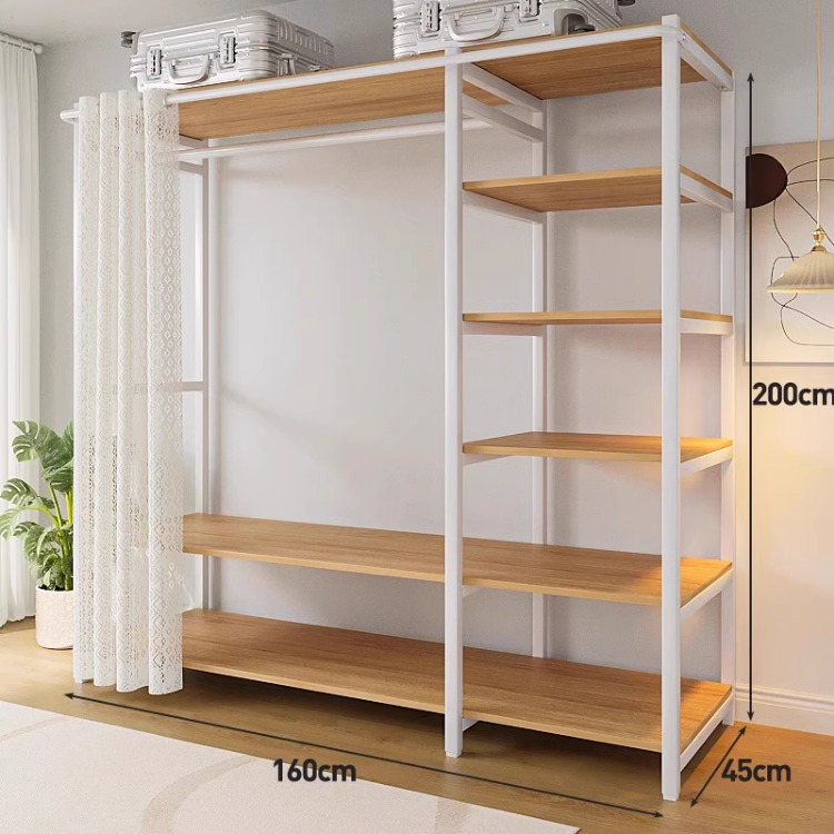 160*45*200-white frame steel and wood combination