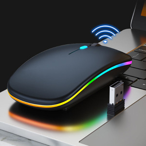 Ratón inalámbrico BT RGB, Mouse recargable silencioso, ergonómico, LED, retroiluminado óptico USB para ordenador portátil y PC - Product Image 1