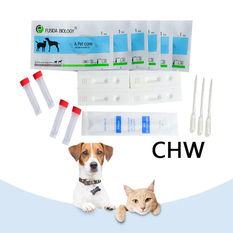عالية الدقة الطبيب البيطري الكشف عن الحيوانات الأليفة ديروفيلاريا Ag CHW اختبار سريع