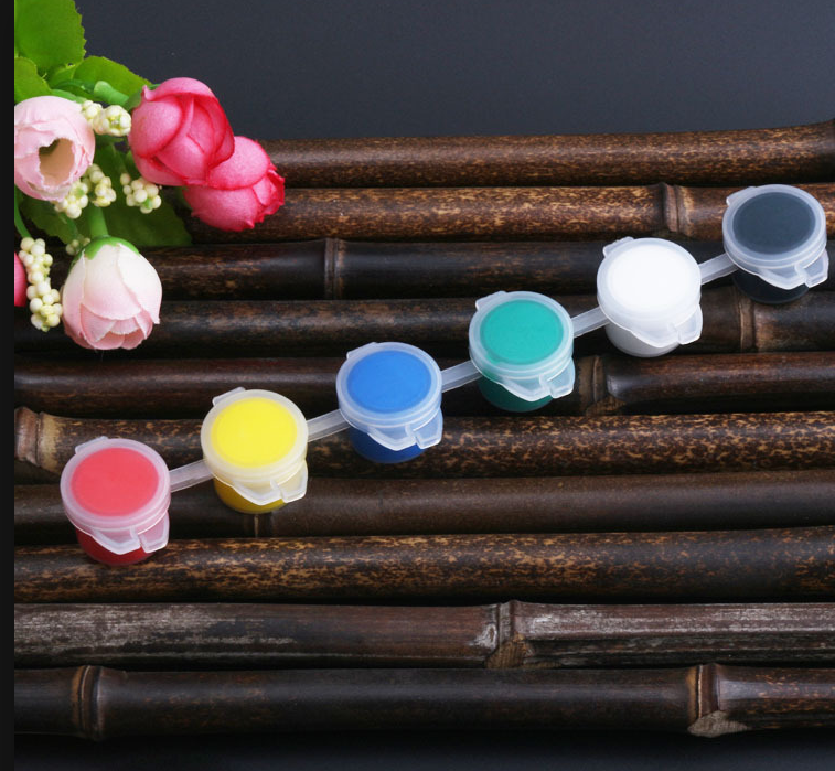 6 colores de pintura acrílica Un estilo