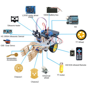2024 neues intelligentes Roboter-Kit-Auto mit mechanischer Arm fernbedienung, das mit Arduino uno kompatibel ist