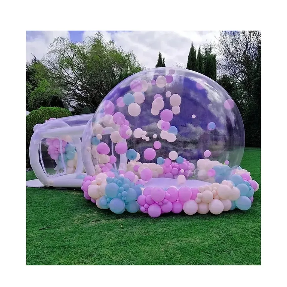Açık Yard çocuklar parti için şişme şato şeffaf kubbe ev balon dekorasyon şişme balon çadır tek tünel