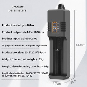 选框工厂源5A DC输出充电器单蓝光发光二极管显示器欧盟/美国18650锂离子工业插头标准 - Product Image 4